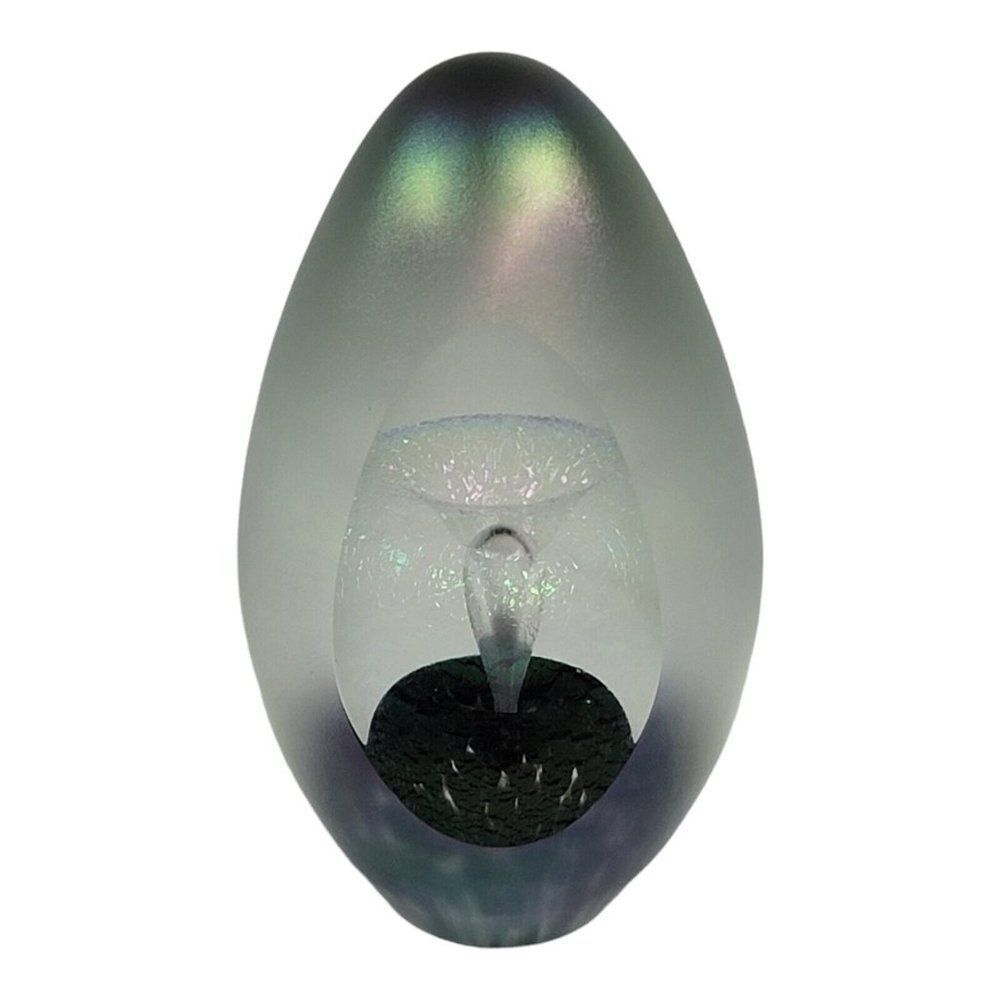 VTG Robert Eickholt Faceted Spray Paperweight Signed Studio Art Glass Large 4"